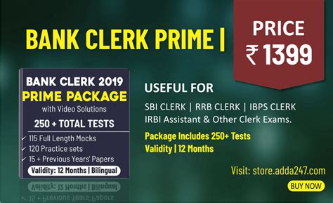 Bank Clerk PRIME Online Mock Test Series | Get 25% Off, Code: HOLI25 ...