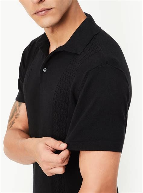 Buy Men Slim Fit Knitted Polo T-shirt Online at just Rs. 899.0 ...