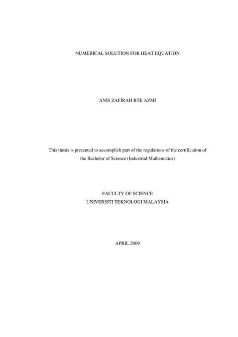 Image result for Heat Equation Using Numerical Method