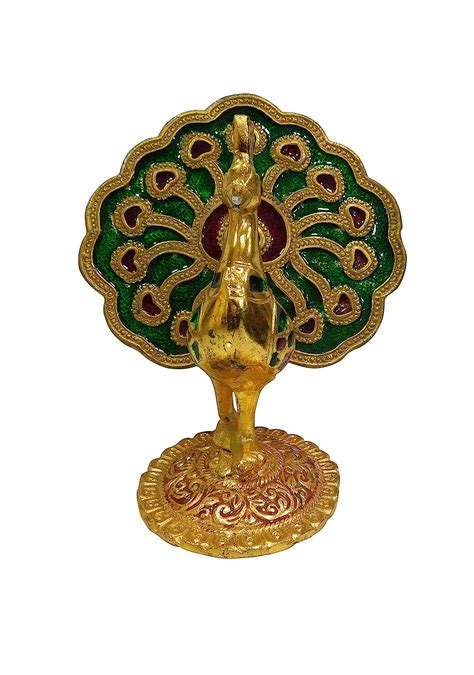 Buy Vinayakmoorti Peacock Medium Size Statue Metal Good Luck Showpiece ...