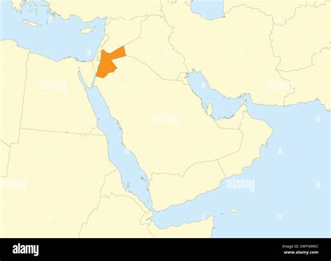 Orange map of JORDAN inside beige map of the Middle East Stock Vector Image & Art - Alamy