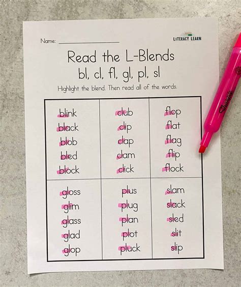 L-Blends Worksheets (6 Free Printables!) - Literacy Learn