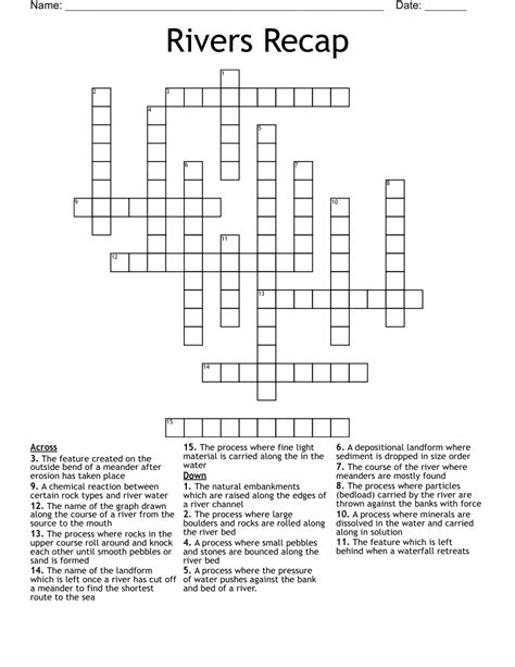 Long French River Crossword - prntbl.concejomunicipaldechinu.gov.co