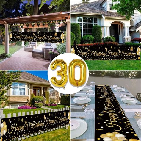 Buy 30th Birthday Decorations, Black Gold Birthday Decoration for Men ...