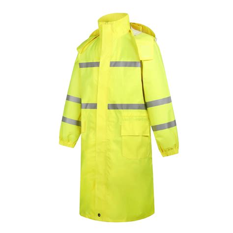 Long Fluorescent Yellow Raincoat Reflective Motorc... – Grandado