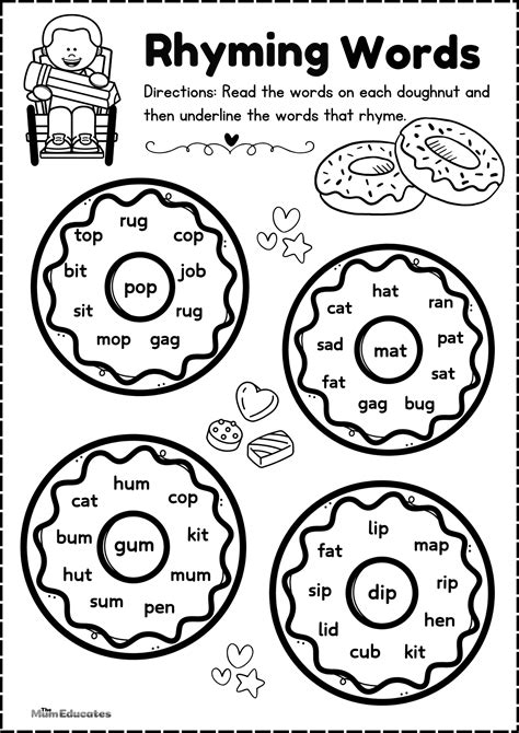Free Rhyming Words Worksheets - The Mum Educates