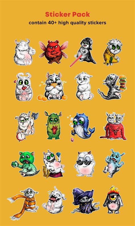 Funny Monsters — Stickers for iMessage & Telegram :: Behance
