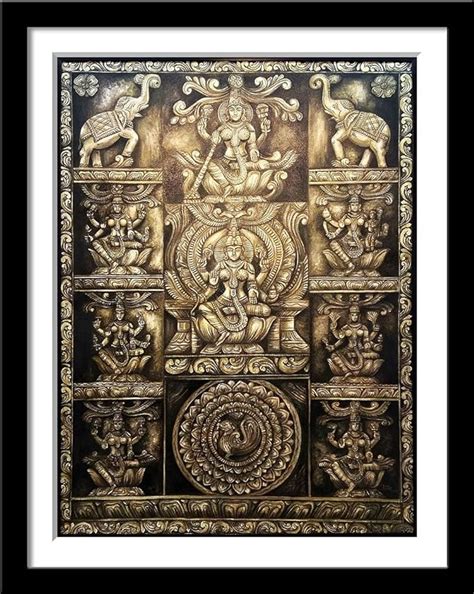 Tallenge - Ashta Lakshmi - Indian Religious Art Painting - Small Framed ...