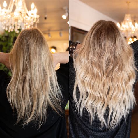 18inch Extensions Before and After | Blonde hair extensions, Hair ...