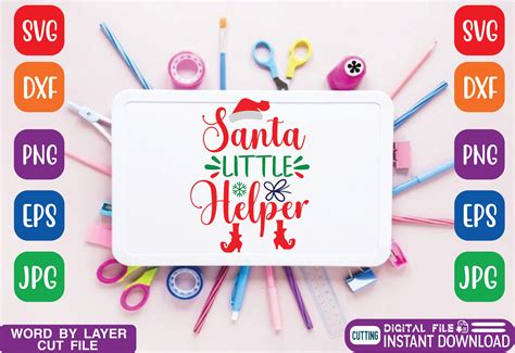 Santa Little Helper Svg Graphic by illustration art · Creative Fabrica