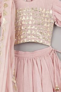 Buy Pink Chanderi Lace, Embroidery Lehenga Set For Girls by P & S CO ...