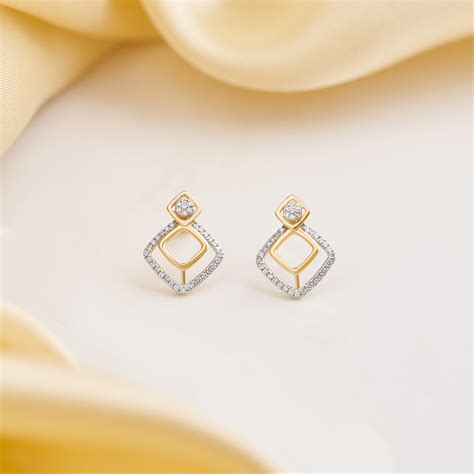Stunning Geometric Diamond Stud Earrings