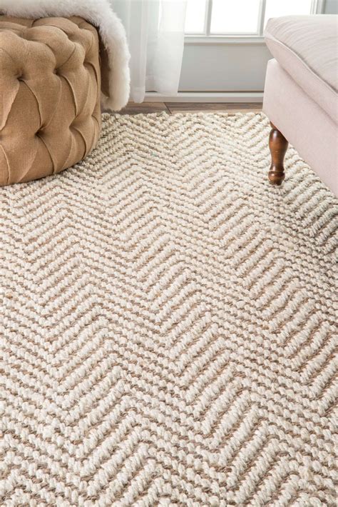 Kiwa Handwoven Jute Jagged Chevron Off White Rug | Rugs in living room ...