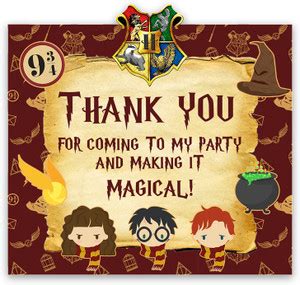 Suruchi Strokes Harry Potter Return Gift Tag Birthday Theme Party ...