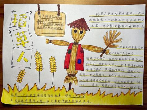 三年级稻草人的手抄报 三年级稻草人的手抄报怎么画简单 | 抖兔教育