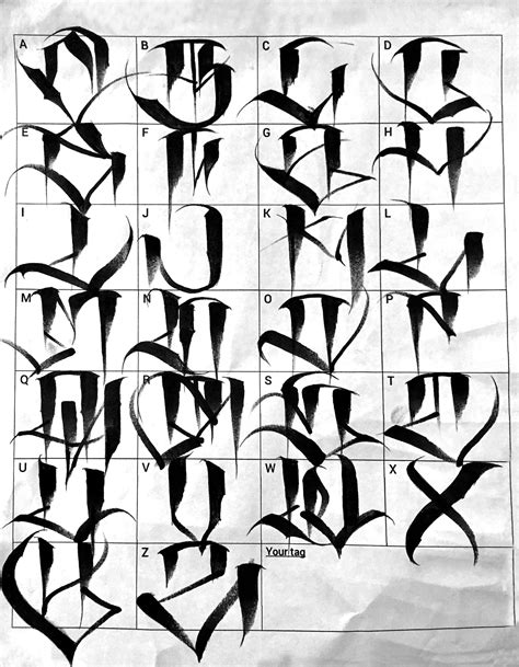 Graffiti Gangster Tattoo Lettering Alphabet - Iwish Iwas