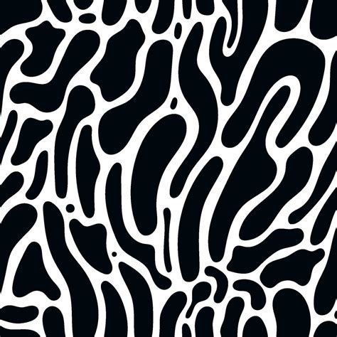 Vector seamless organic shapes pattern. Black and white blob texture ...