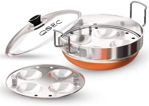 QSEC Stainless Steel Multi Kadai Idli cooker steamer with Copper Bottom ...