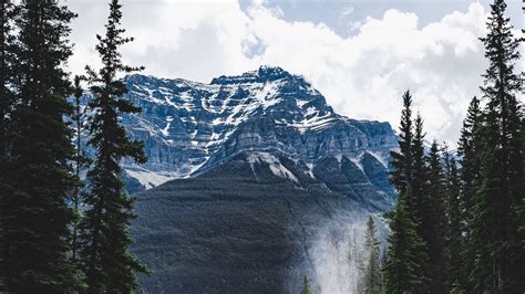 Wallpaper mountains, rocks, water, spray, trees hd, picture, image