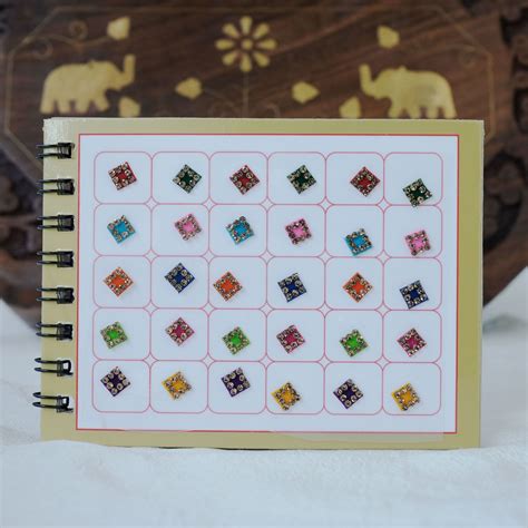Mix Shapes and Multicolour Stone Border Fancy Velvet Bridal Bindis Sti