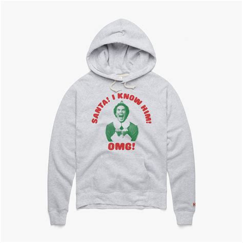 Women's Santa! I Know Him! OMG! Hoodie | Women's Retro Holiday Hoodie ...