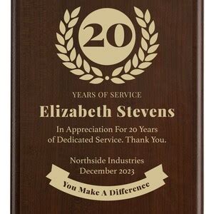 Buy 20 Year Work Anniversary Gift Award Twenty Years of Service Online ...