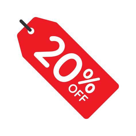 20 percent off tag vector icon isolated on white background 9898158 ...