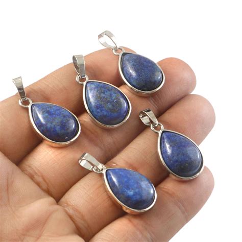 Natural Lapis Lazuli Pear Pendant – Deep Blue Teardrop Gemstone Pendant ...