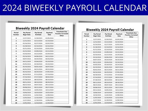 2024 Payroll Calendar Biweekly Printable | Calendar 2024 | Printable ...