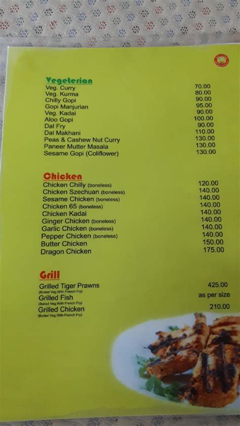 Menu at Spice Root Restaurant, Kochi