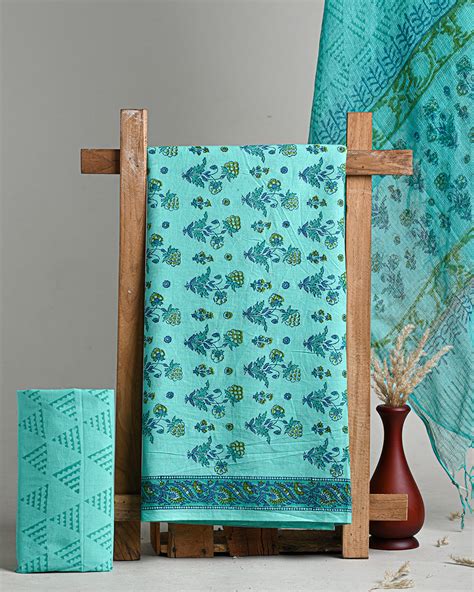 Exclusive Hand Block Print Cotton Suit With Kota Dupattacotko206
