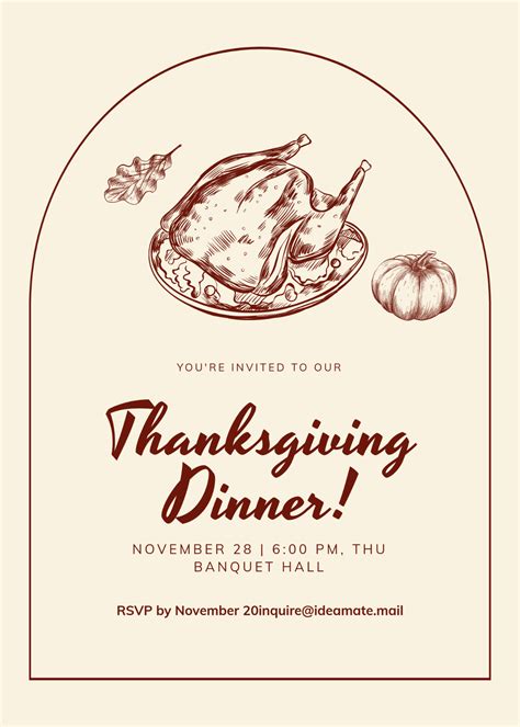 Free Thanksgiving Invitation Template to Edit Online
