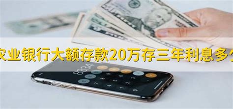 农业银行大额存款20万存三年利息多少 - 财梯网