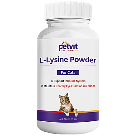 Buy Petvit L-Lysine Powder - For Cats, Supports Immune System, Healthy ...