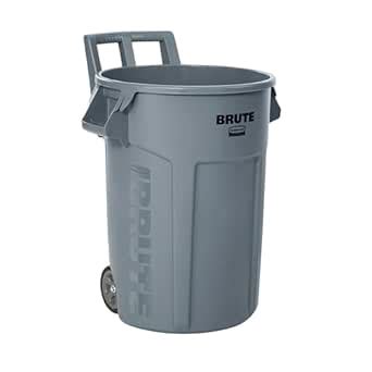 Rubbermaid Commercial Products Vented Wheeled Brute Trash Container, 32 ...
