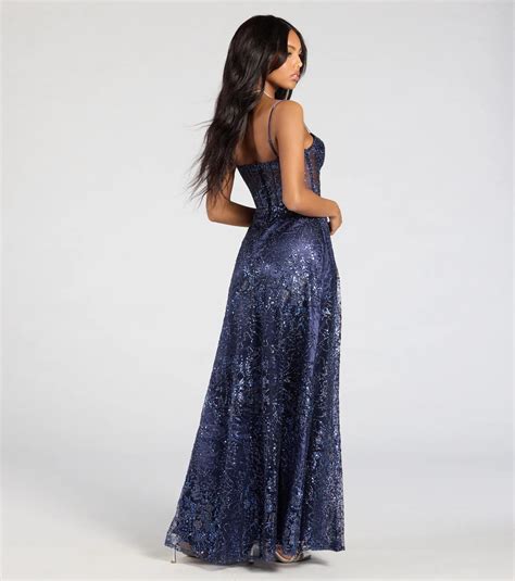 Blue Glitter Prom Dresses & Windsor