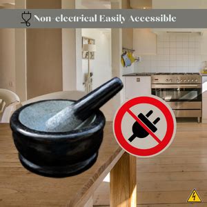 EZAHK Pure Granite Stone and Mortar and Pestle Set 8 inch Big Size ...