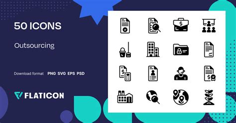 Outsourcing Icon Pack | Black fill | 50 .SVG Icons