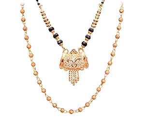 Sitashi 18 K Gold Plated Necklace Chain Combo for Girls and Women ...