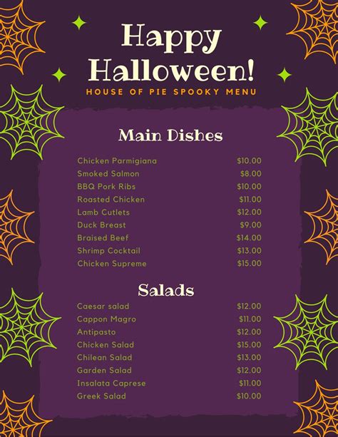 Free, printable, customizable Halloween menu templates | Canva