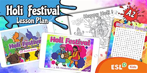 Kids' A2 ESL Holi Lesson Plan