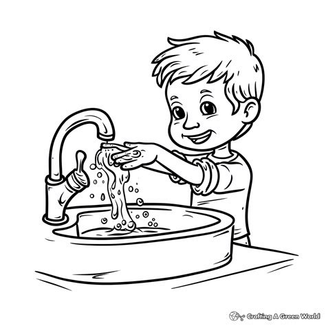 Hand Washing Coloring Activity Hand Washing Coloring Pages For Kids