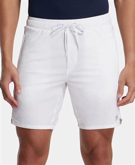Buy Recycled Microfiber Elastane Stretch Solid Shorts with Zipper ...
