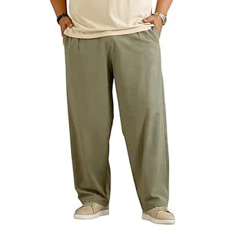 Buy Instafab Plus Men's Olive Green Linen-Blend Cigrette Trousers for ...