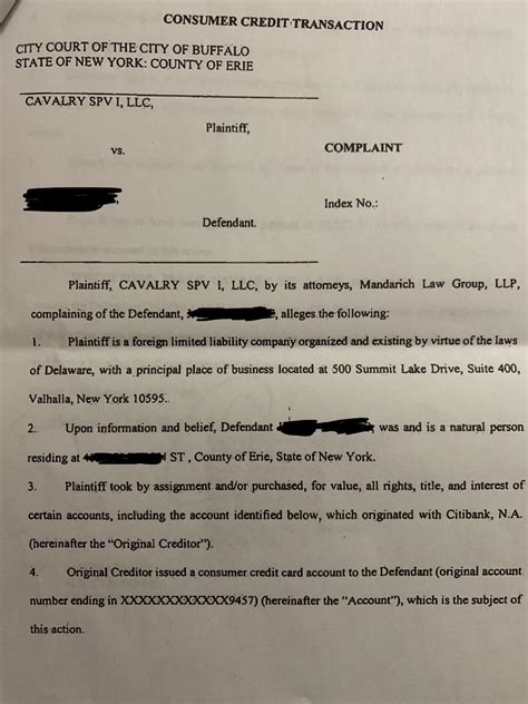 Mandarich Law Group. LLP (Cavalry) SUMMONS - Collections - Credit ...