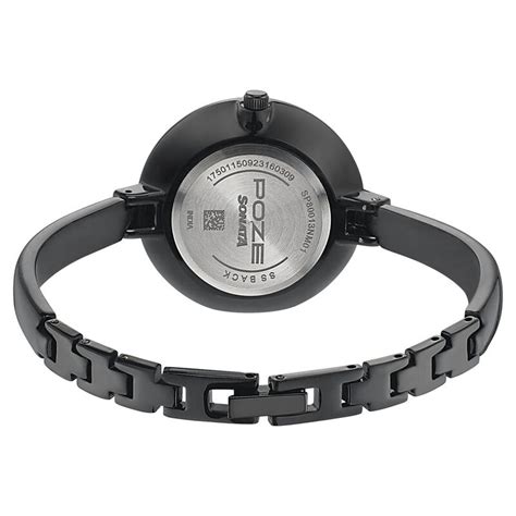 Sonata Poze Quartz Analog Black dial Metal Strap Watch for Women