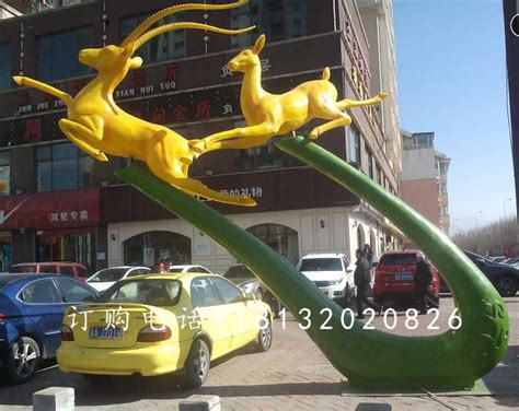 玻璃钢羚羊雕塑，玻璃钢动物雕塑 - 卓景雕塑公司