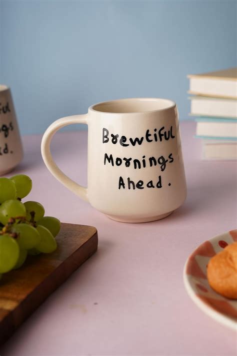 Buy WEAVING HOMES Brewtiful Morning Mug 250 ML Handmade Ceramic Mugs ...