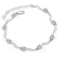 Buy Shining Diva Fashion Latest Stylish Crystal Platinum Silver Plated ...