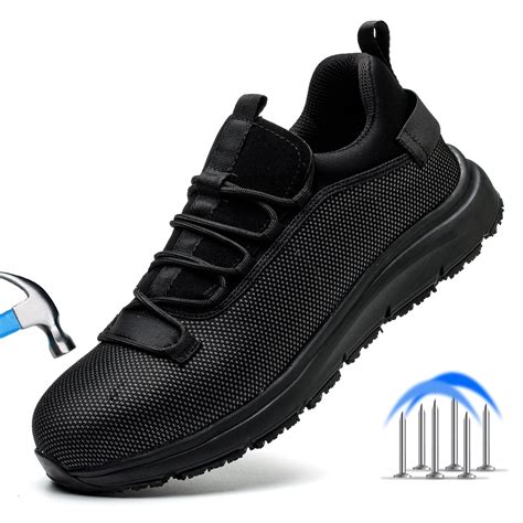 ulogu Steel Toe Shoes for Men Women Lightweight Sneakers Waterproof Non ...